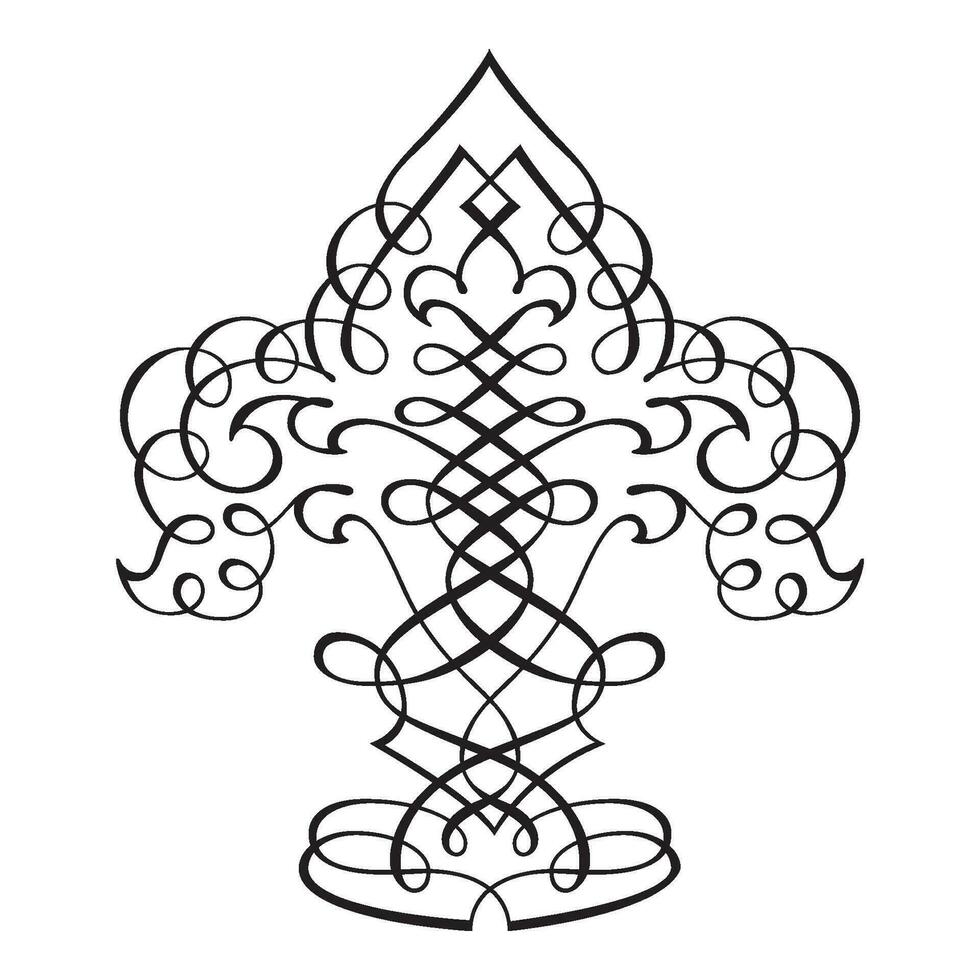 resumen Arábica Clásico decorativo caligrafía ornamental silueta símbolo para tatuaje aislado vector