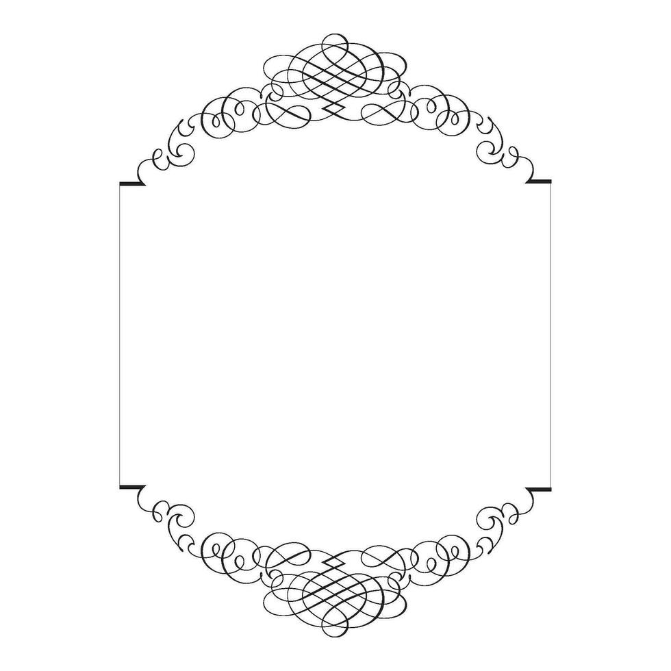 Vintage forged floral classic calligraphic retro vignette scroll frames ornamental design elements black set isolated vector