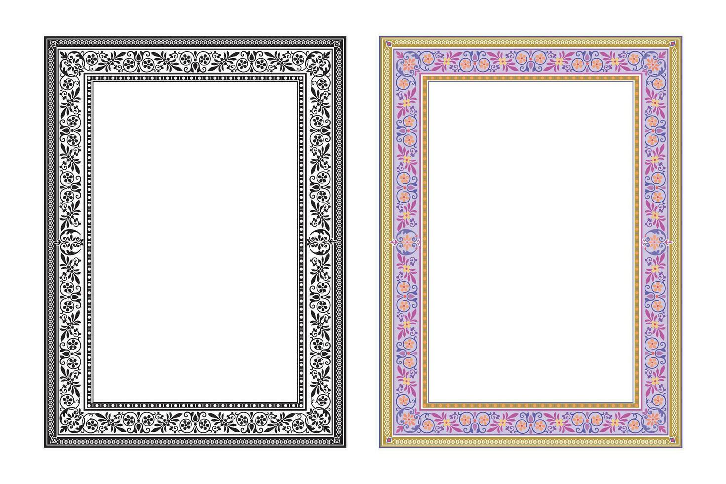 Vintage traditional realistic frames set on white background isolated ...