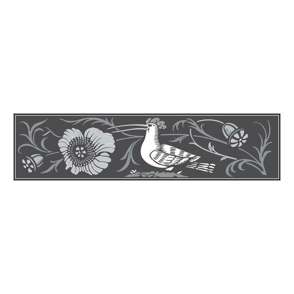 Clásico retro floral caligráfico Arte decorativo elementos bosquejo conjunto con flores y pájaro aislado vector ilustración