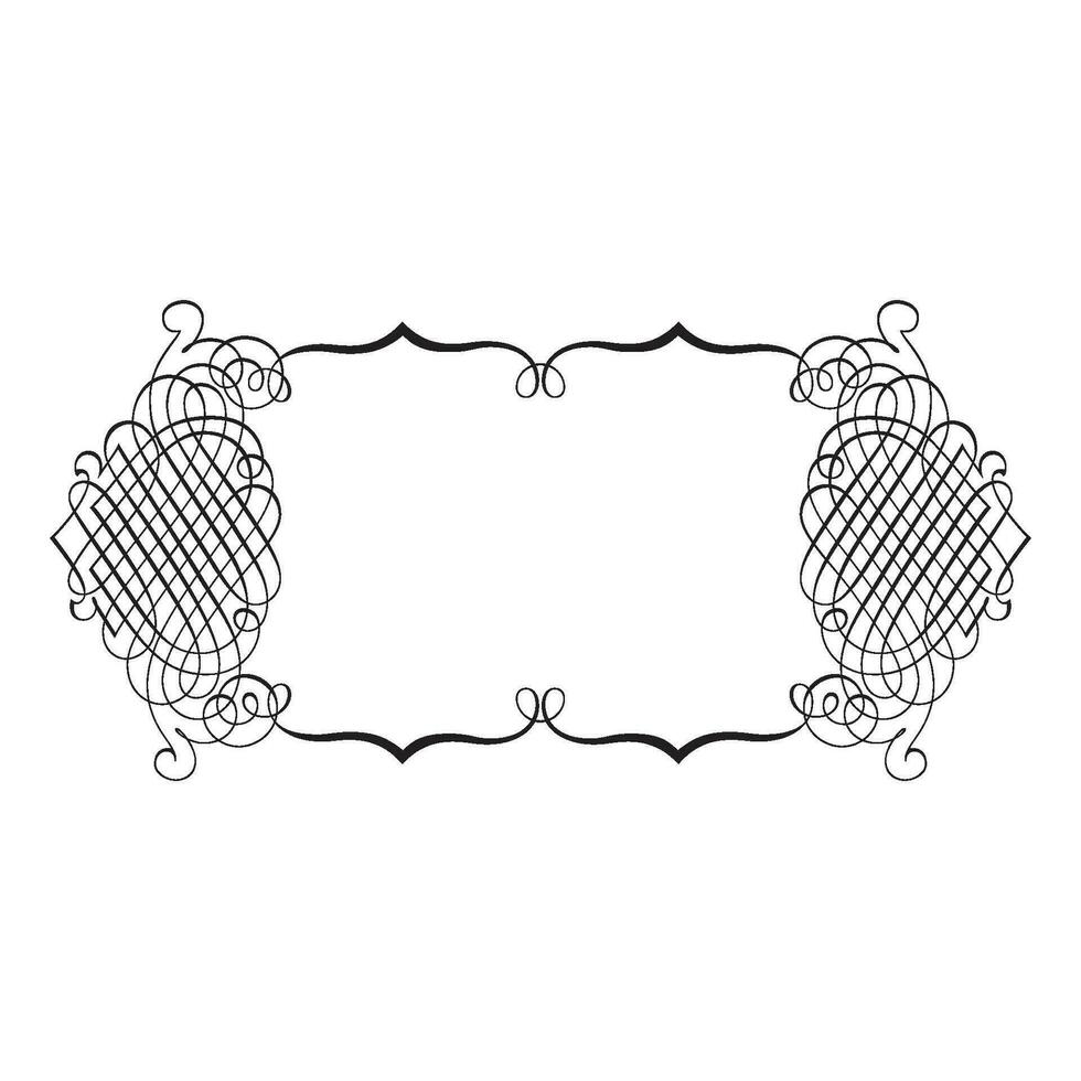 Vintage forged floral classic calligraphic retro vignette scroll frames ornamental design elements black set isolated vector