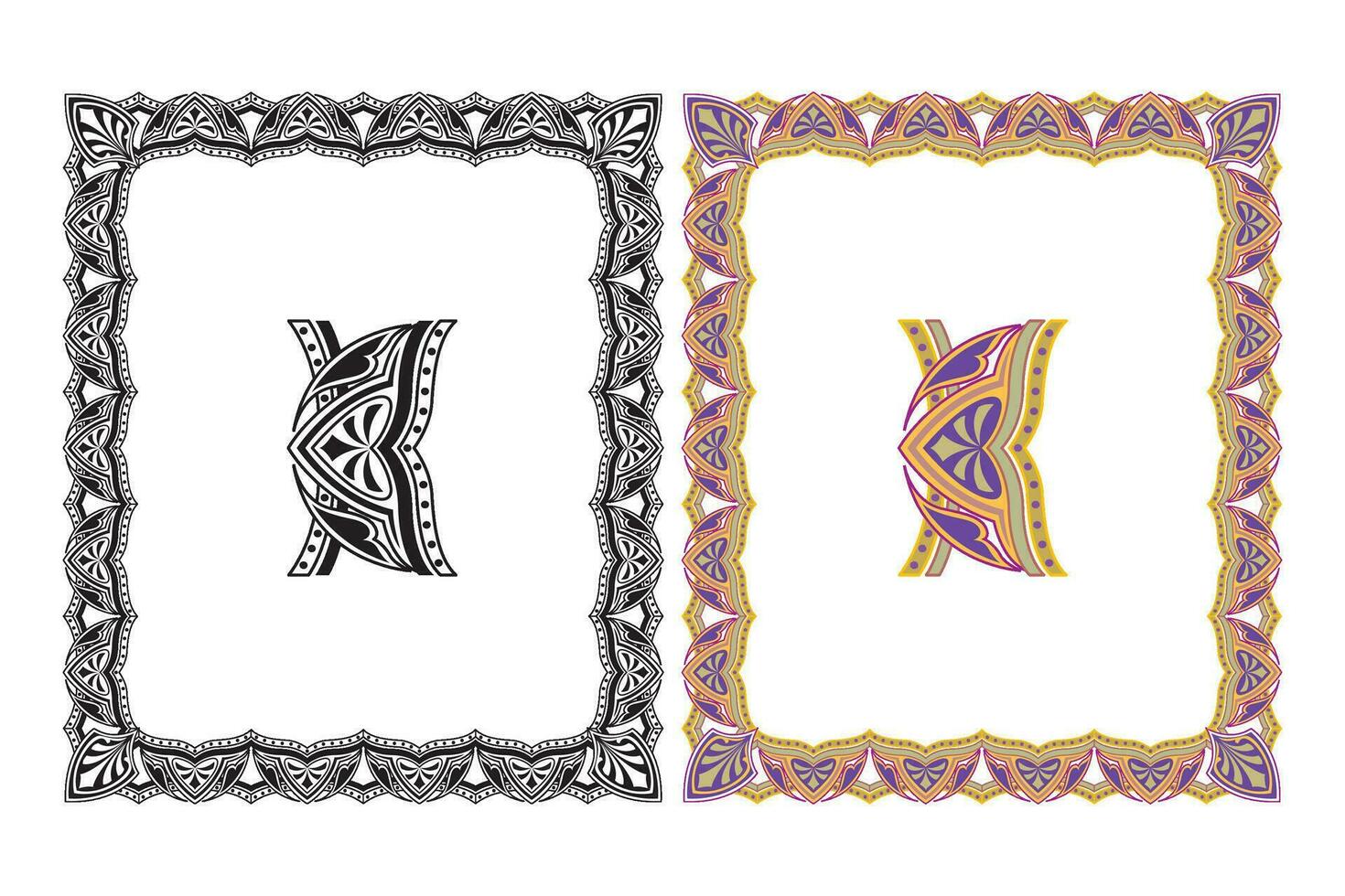 Vintage traditional realistic frames set on white background isolated vector illustration