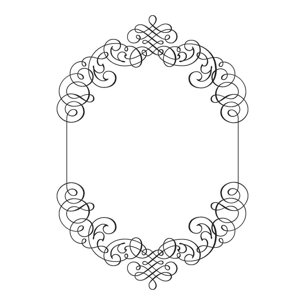 Clásico falsificado floral clásico caligráfico retro viñeta Desplazarse marcos ornamental diseño elementos negro conjunto aislado vector