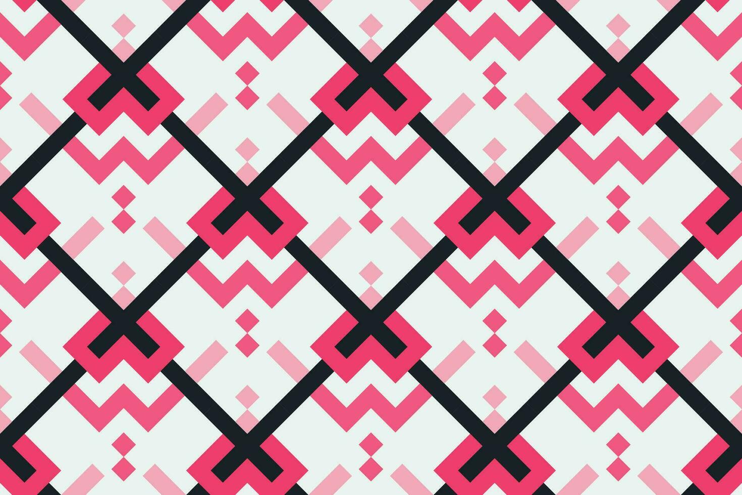 Retro black and pink geometric pattern background, vector abstract square lines art. Trendy bauhaus pattern background