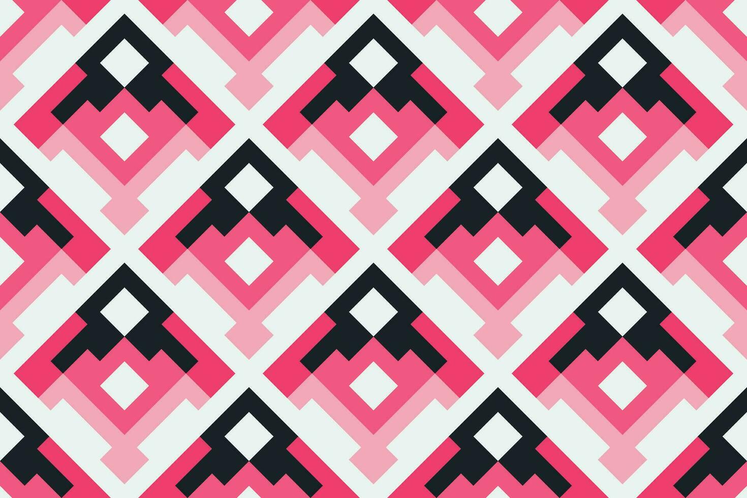 Retro black and pink geometric pattern background, vector abstract square lines art. Trendy bauhaus pattern background