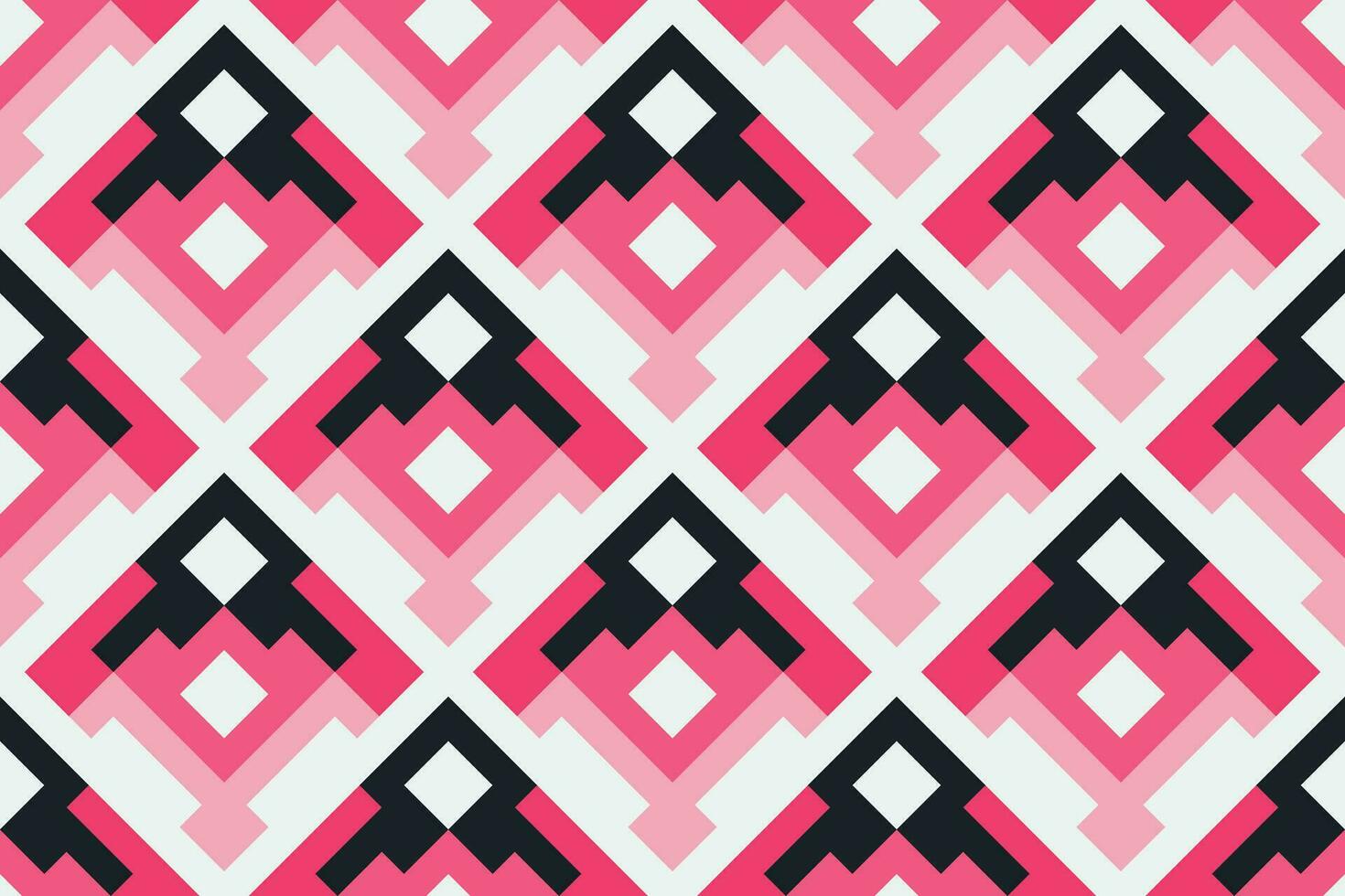 Retro black and pink geometric pattern background, vector abstract square lines art. Trendy bauhaus pattern background