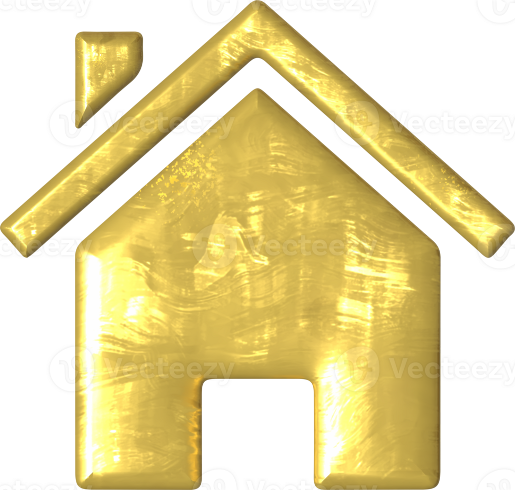 Golden house illustration png