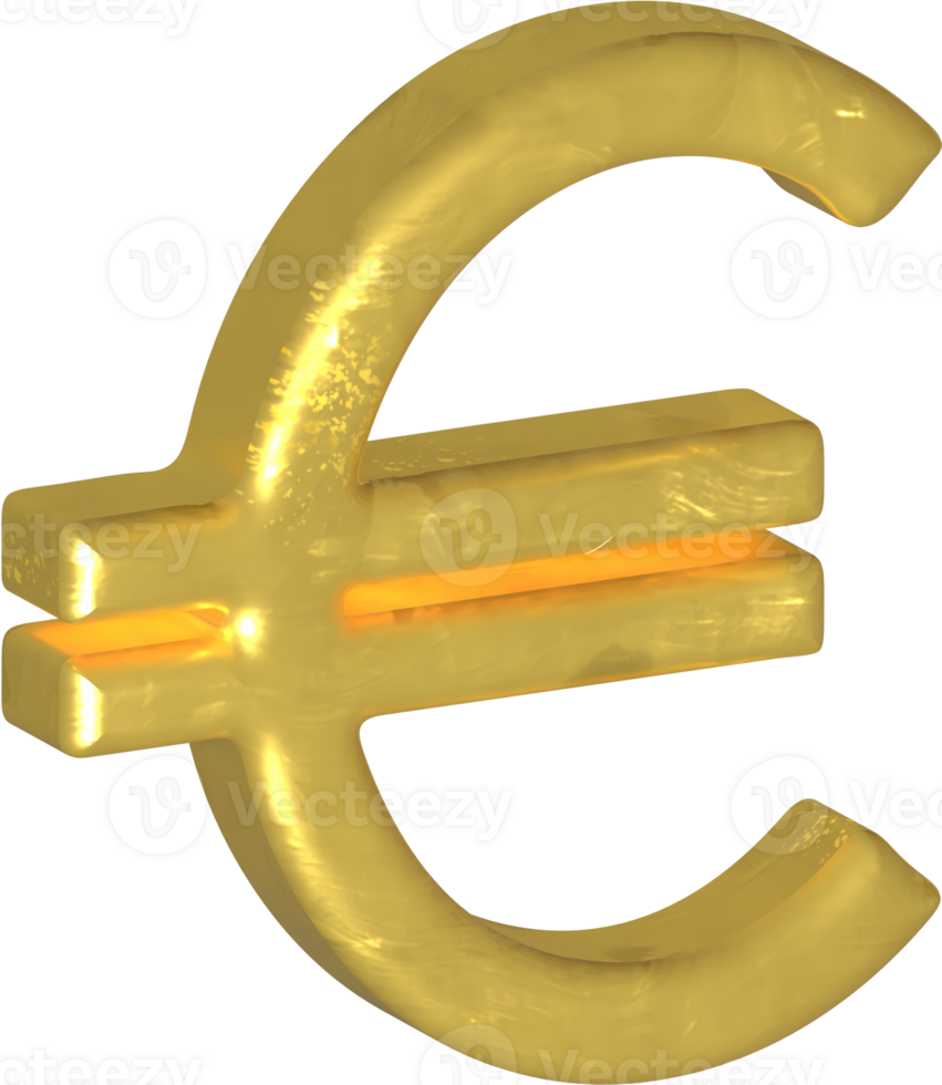 Golden euro symbol png