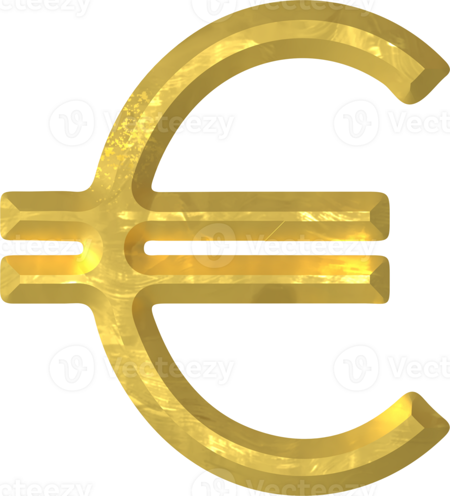 Golden euro symbol png