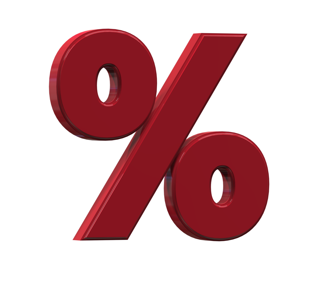 Number 3D percent png