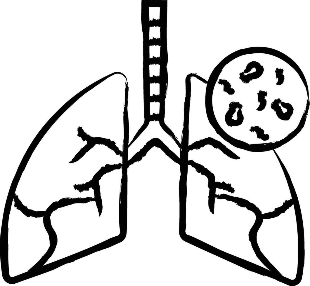 Lungs Infection hand drawn vector illustration