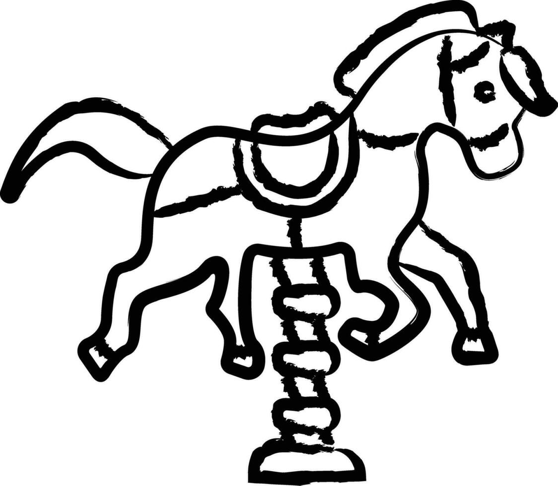 primavera caballo mano dibujado vector ilustración