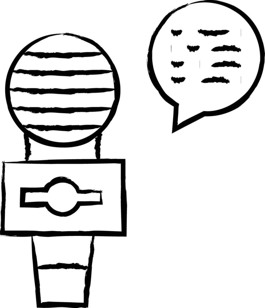 Microphone hand drawn vector illustration