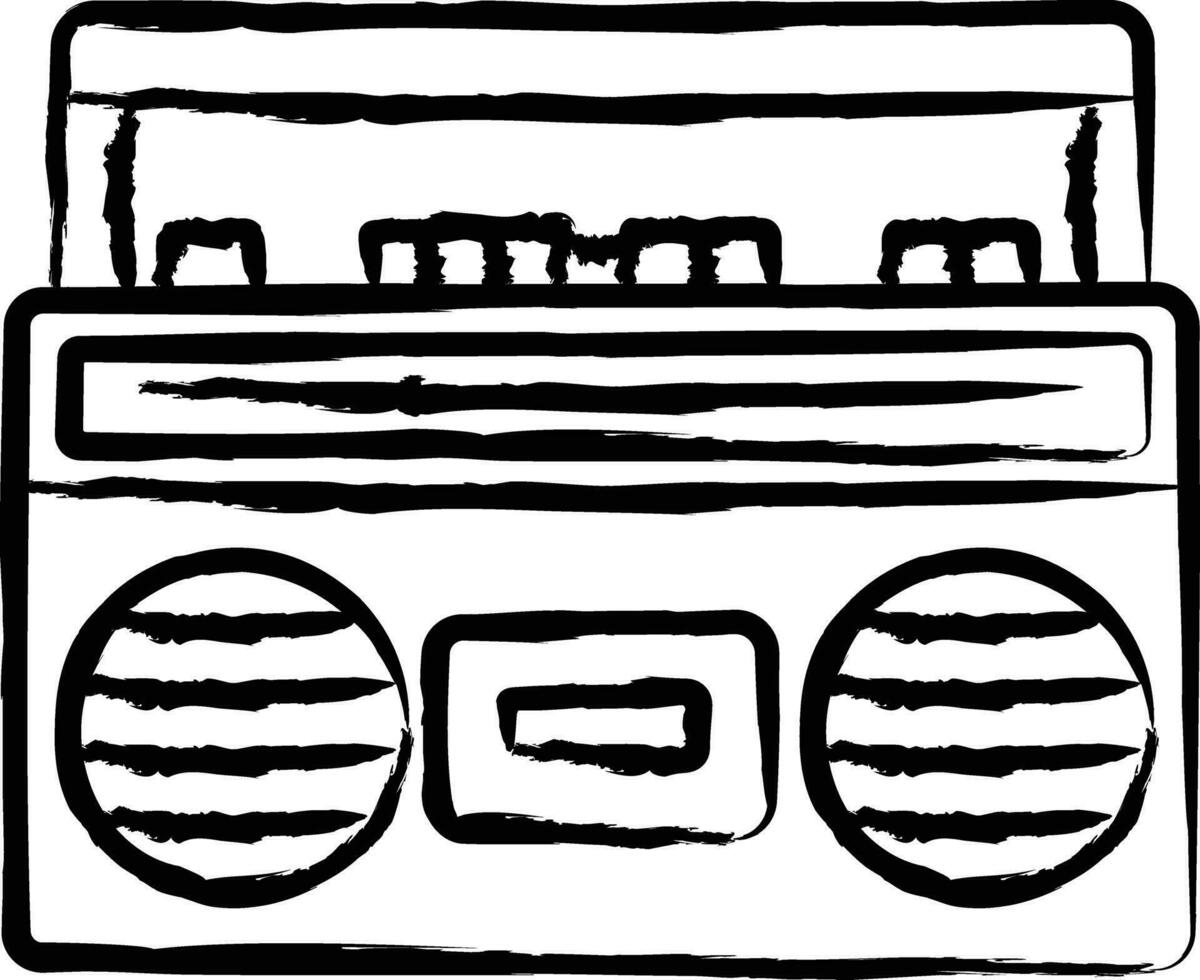 tape recorder hand drawn vector illustration