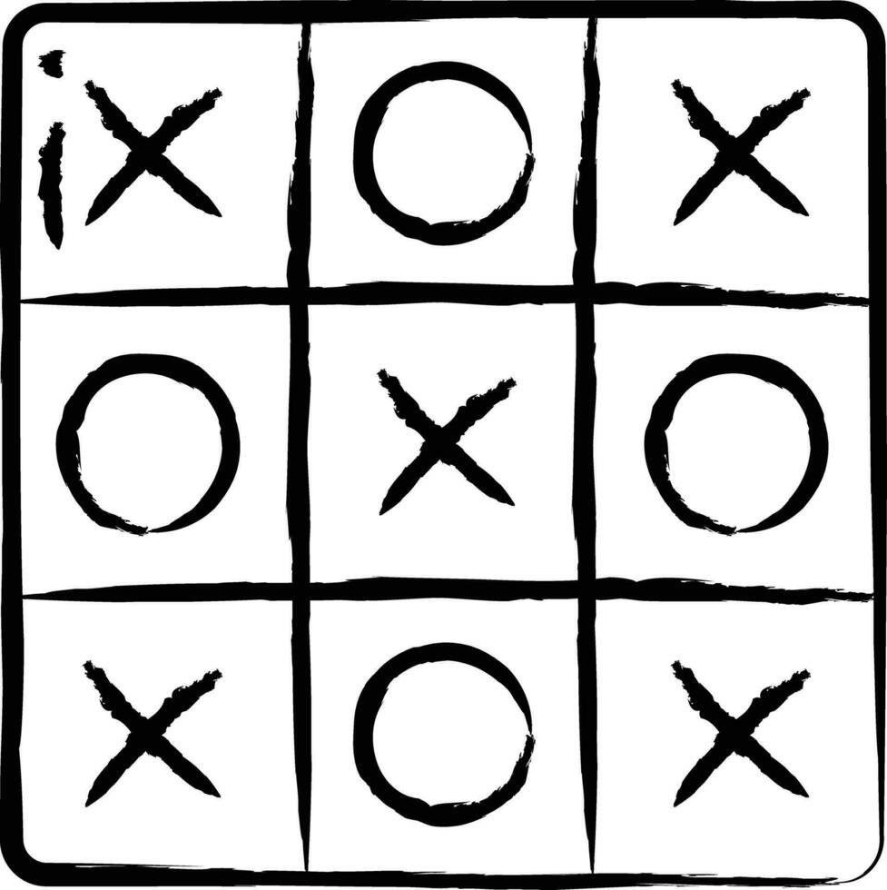 Tic Tac Toe hand drawn vector illustration