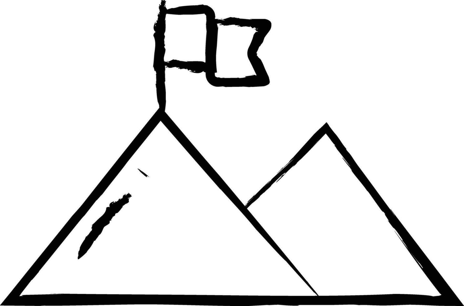Mountain Flag hand drawn vector illustration