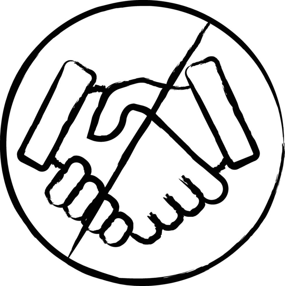 No Hand Shake hand drawn vector illustration