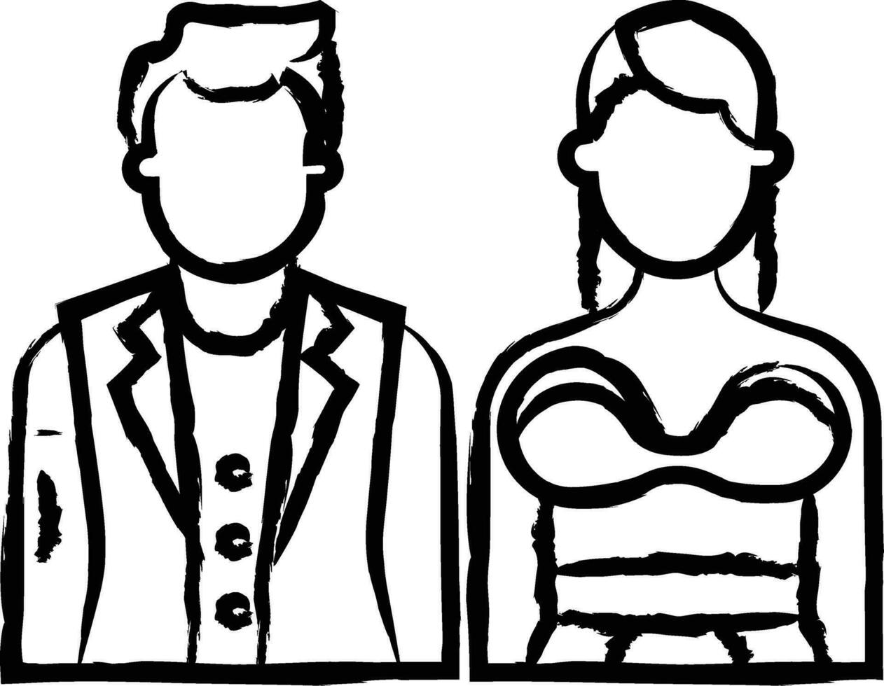 Couple hand drawn vector illustration
