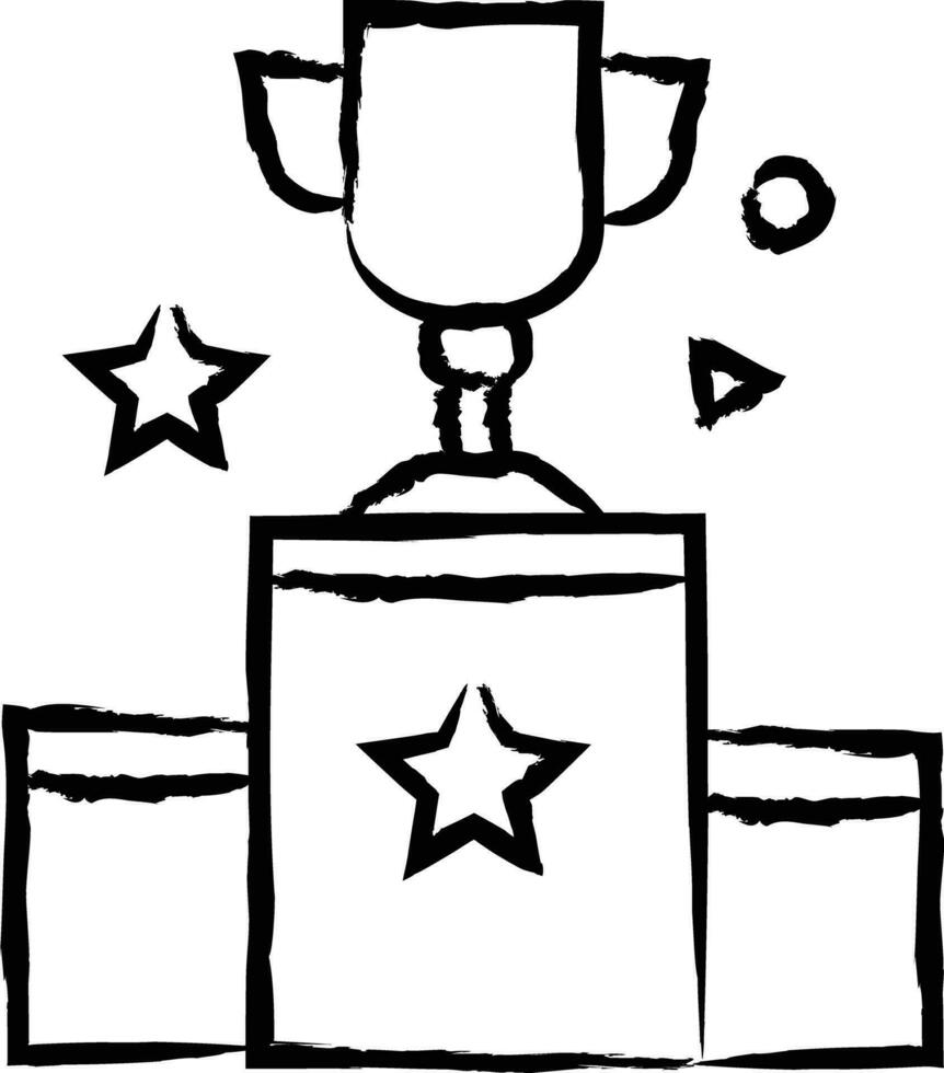 Podium Cup hand drawn vector illustration