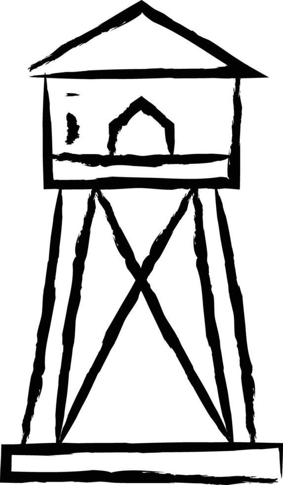 Watchtower hand drawn vector illustration