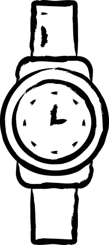 mujer reloj mano dibujado vector ilustración