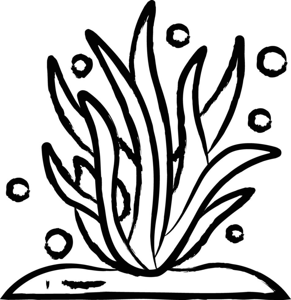 algas marinas mano dibujado vector ilustración