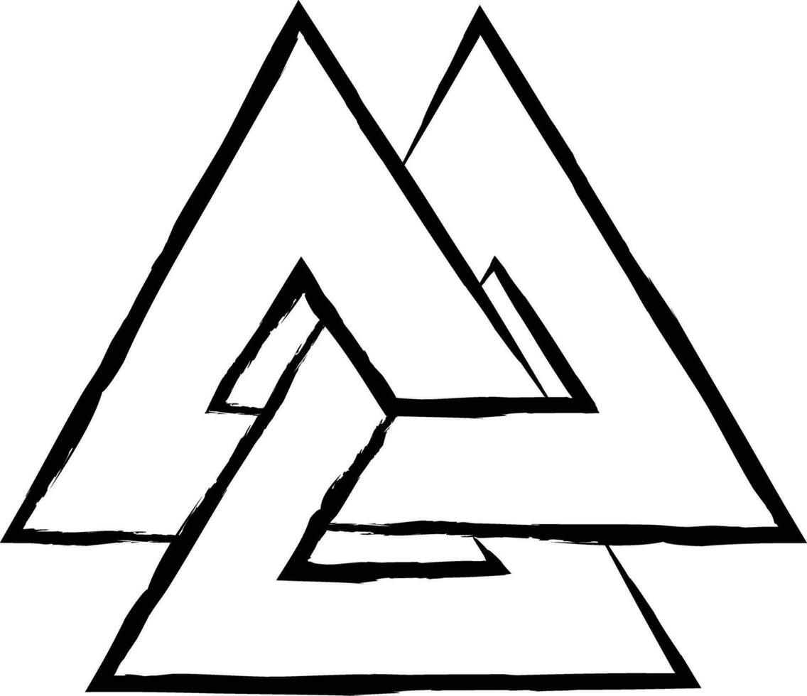 Valknut mano dibujado vector ilustración