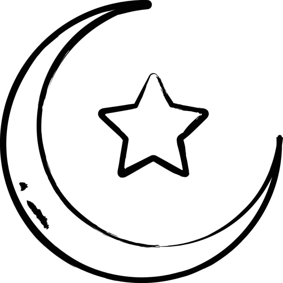 Ramdan Moon hand drawn vector illustration