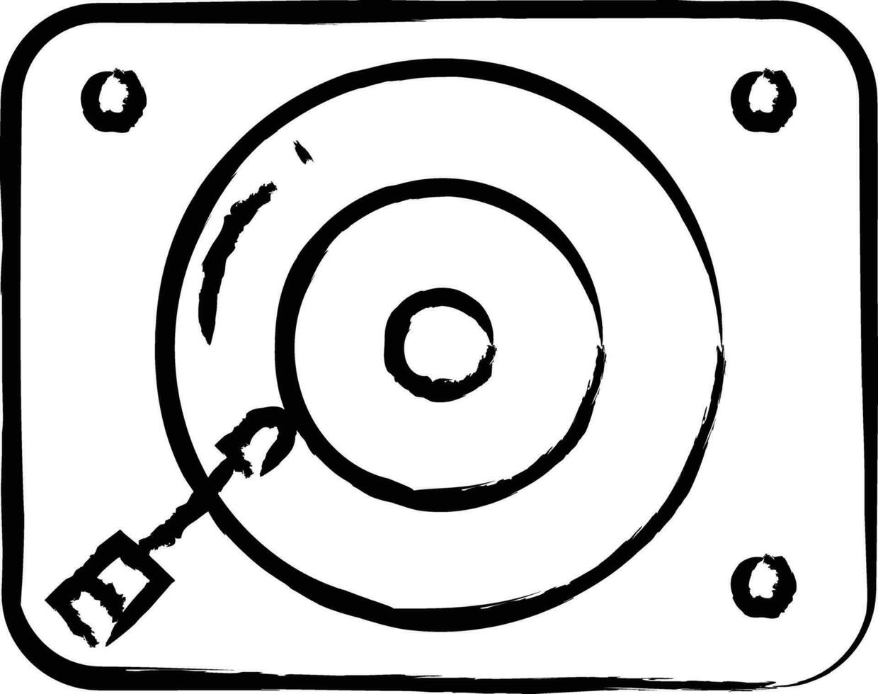 turntable hand drawn vector illustration