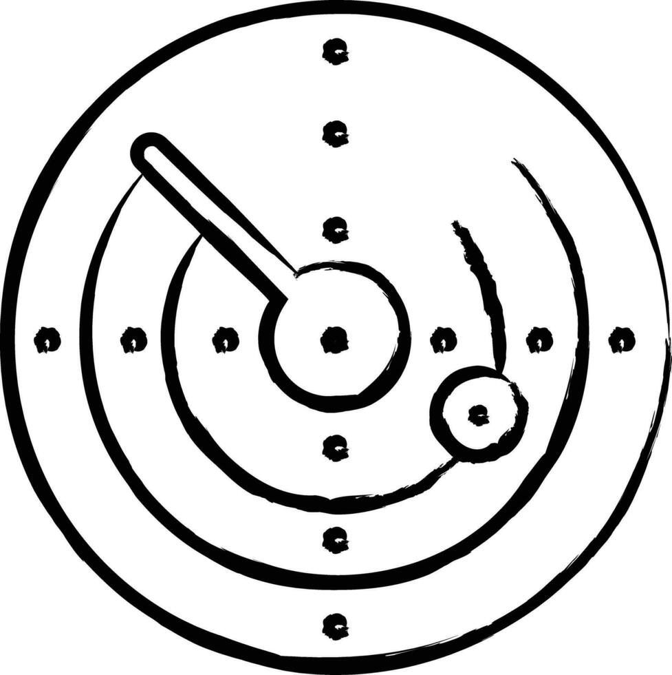Radar system hand drawn vector illustration