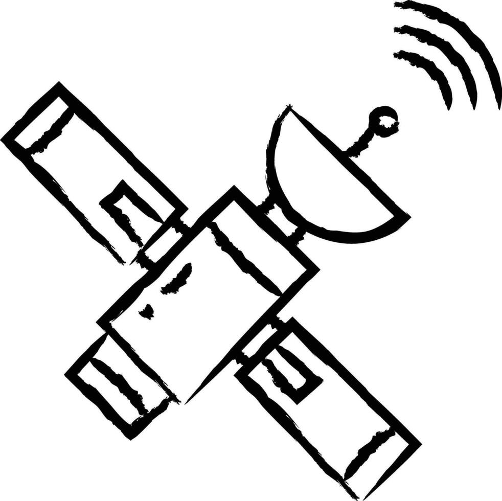 satélite señal mano dibujado vector ilustración