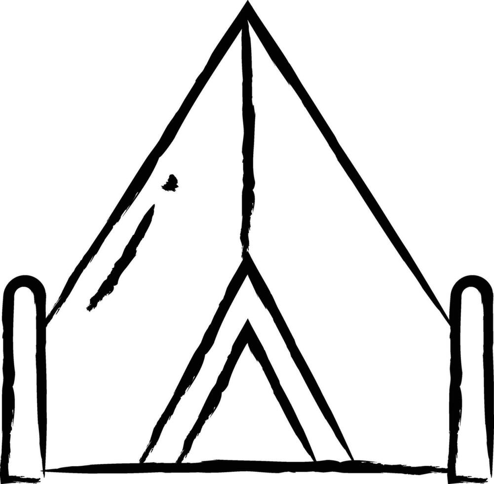 Tent hand drawn vector illustration