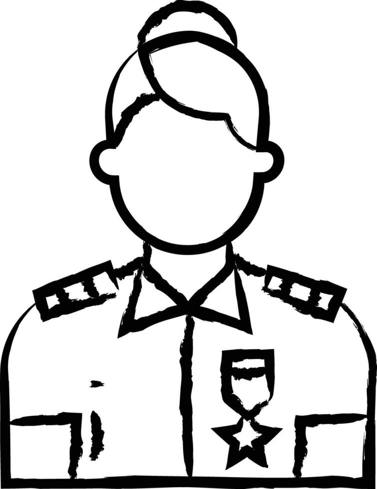 Police Woman hand drawn vector illustration