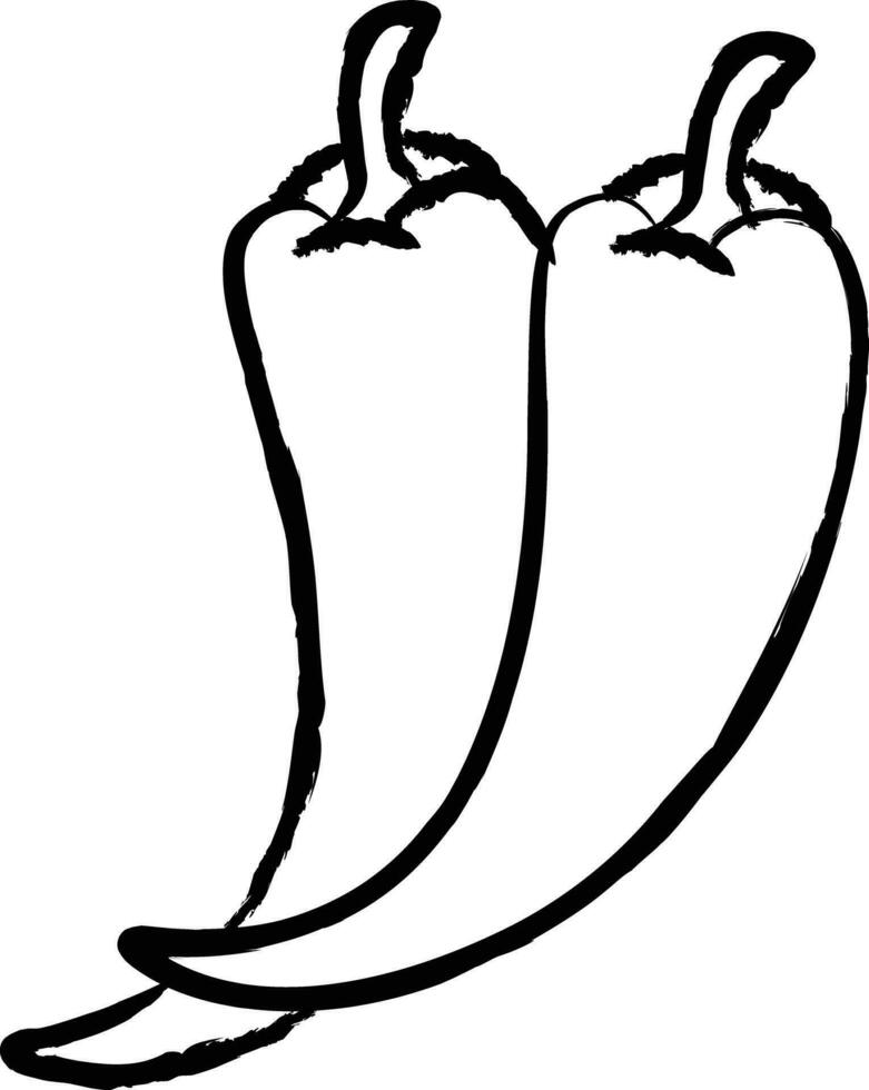 Red chilli hand drawn vector illustration