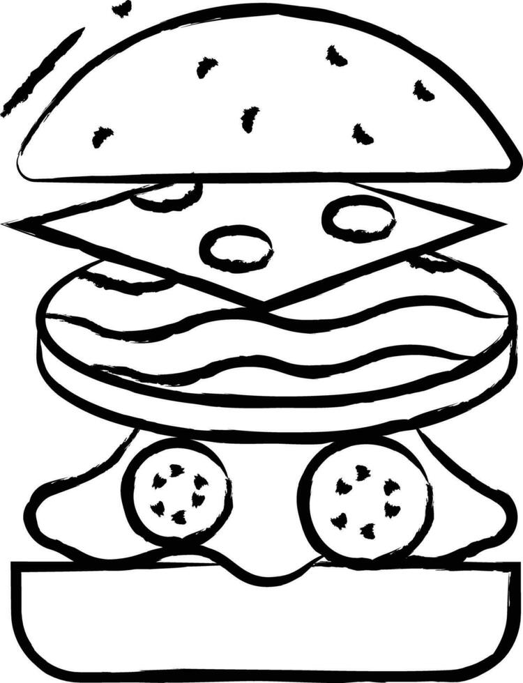 burger hand drawn vector illustration