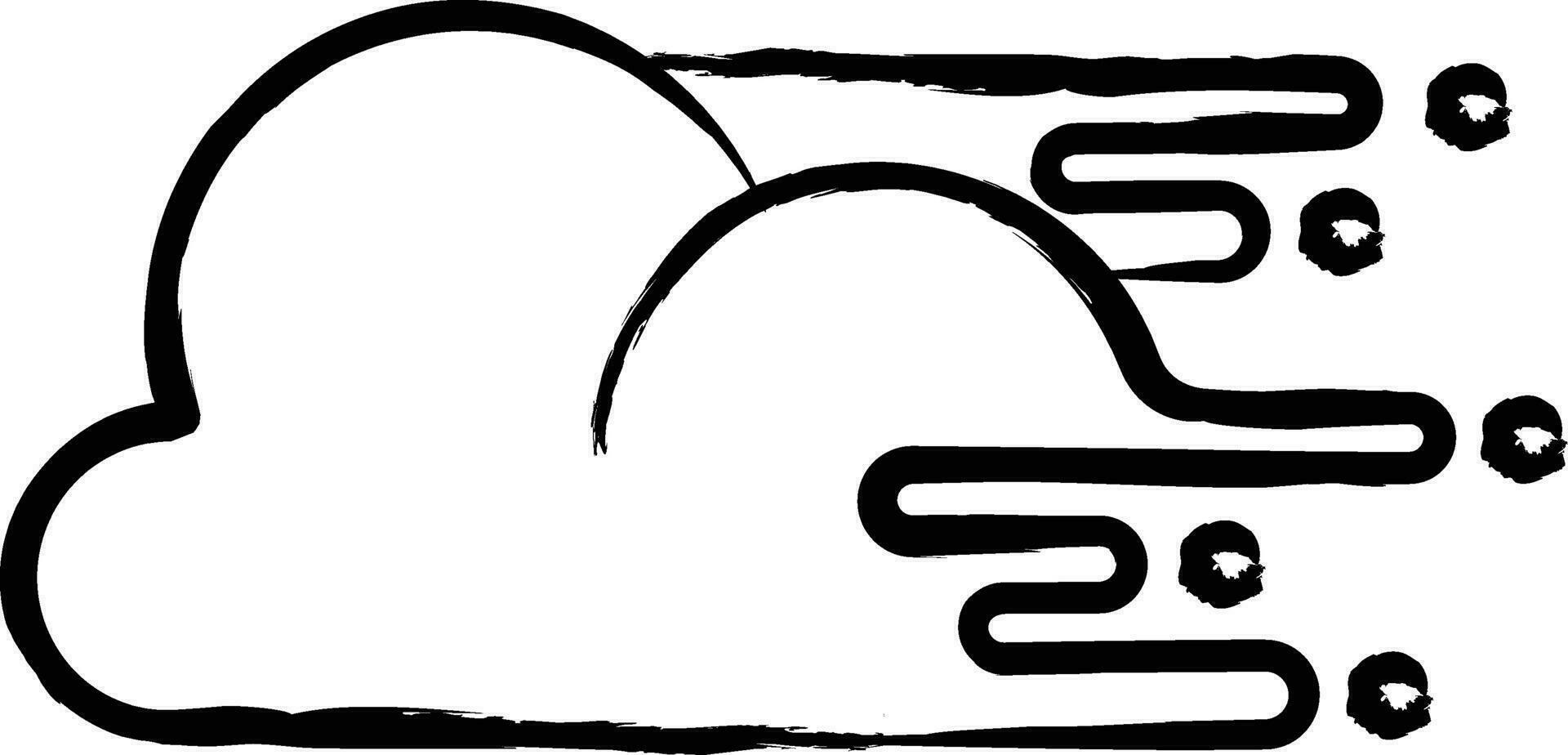 Moving cloud hand drawn vector illustration