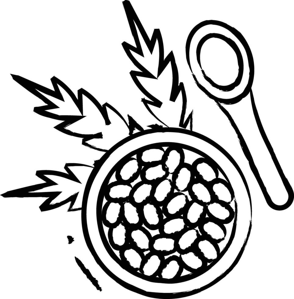 hemp seed hand drawn vector illustration