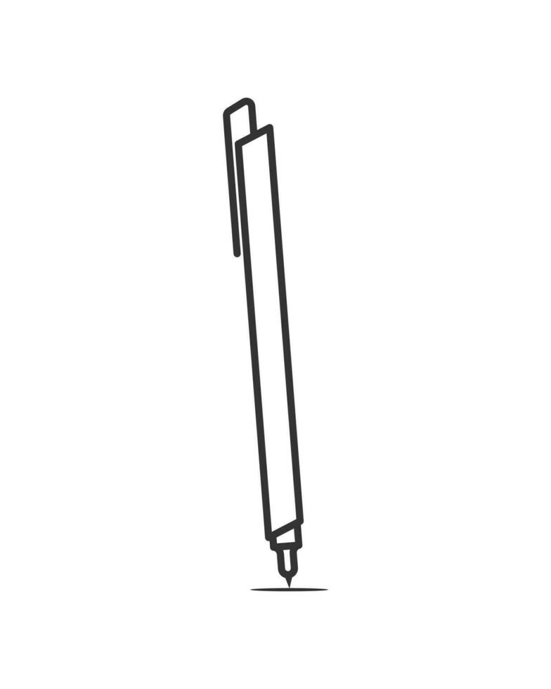 BollPoint design or education stationery equipment. Classic ballpoint pen detailed Vector illustration.