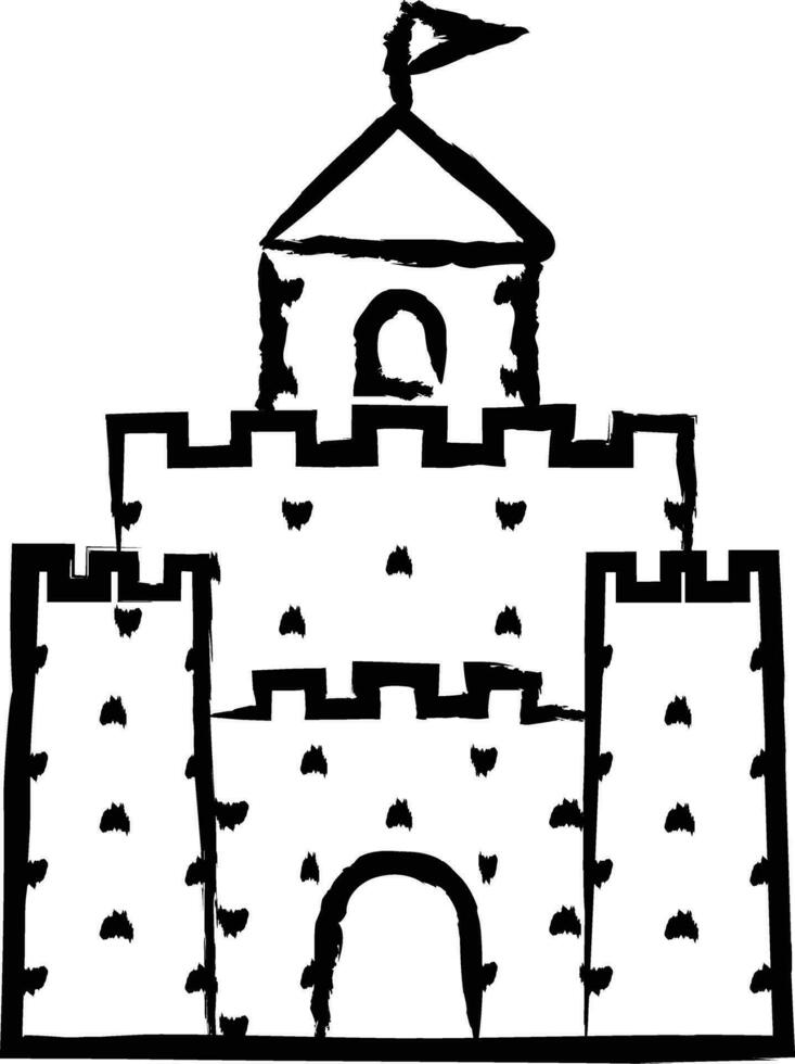 Sand castle hand drawn vector illustration