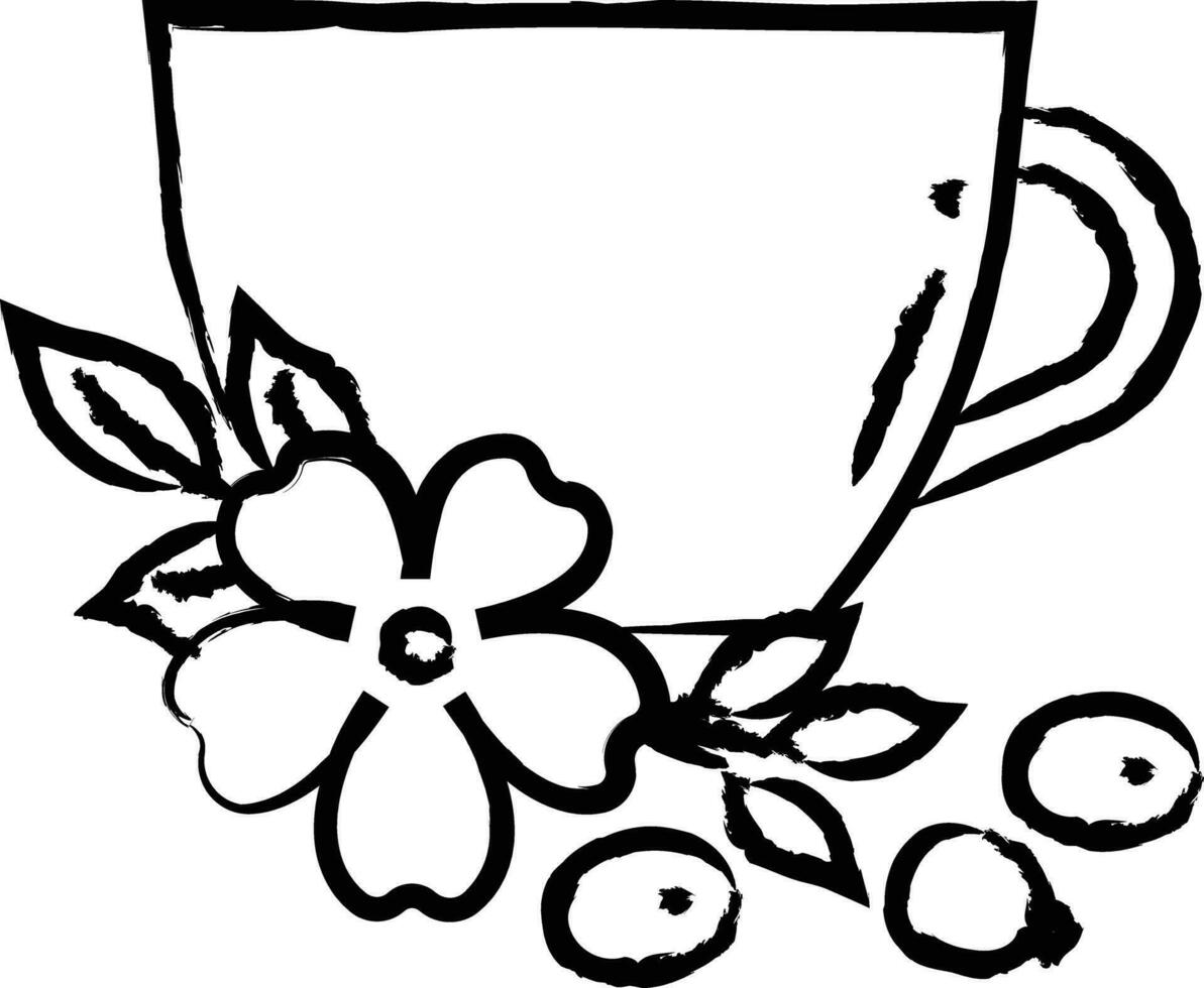 rosehip tea hand drawn vector illustration