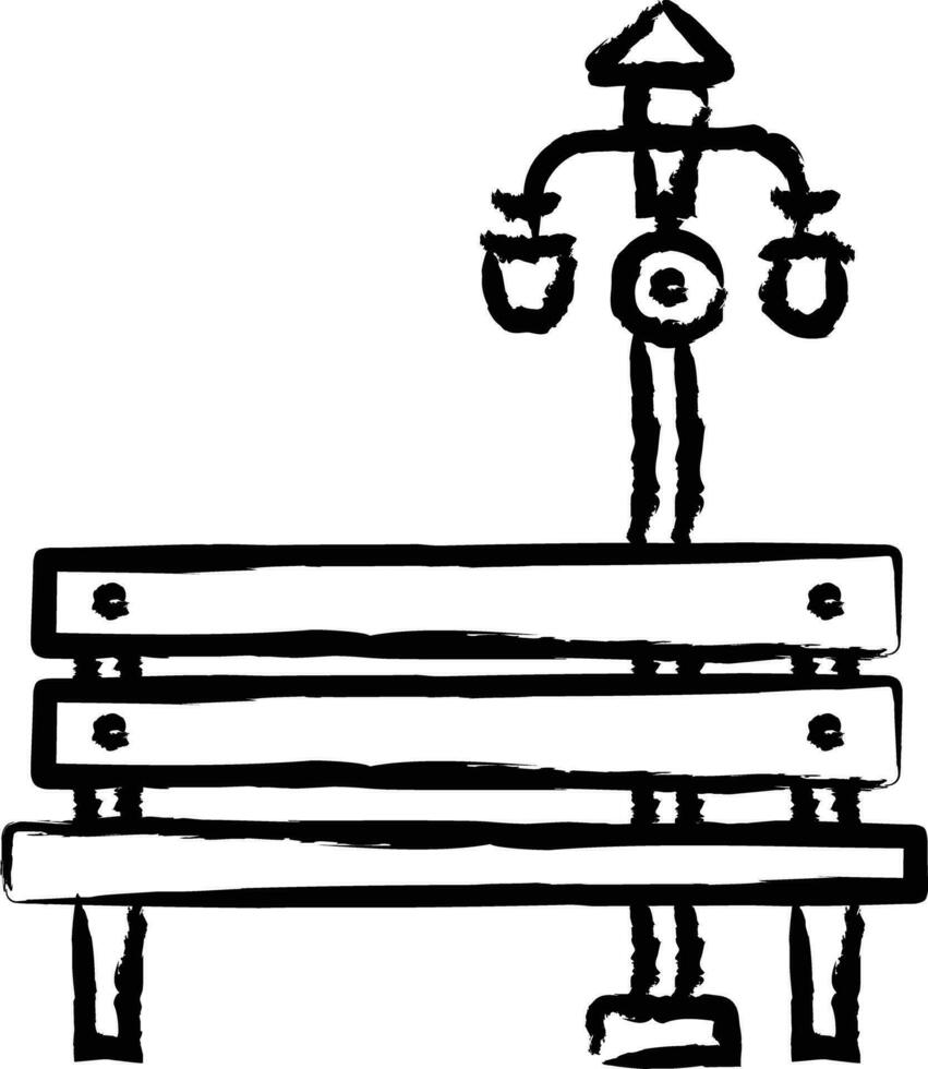 bench hand drawn vector illustration