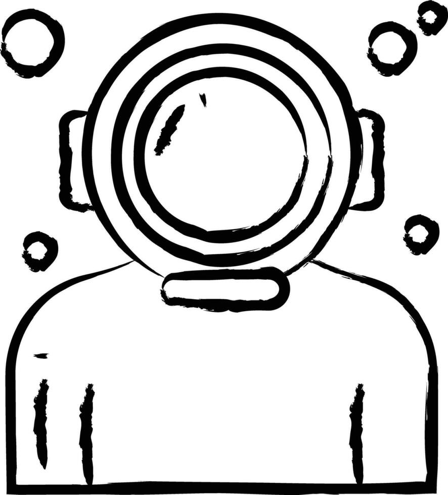 Diving Helmet hand drawn vector illustration