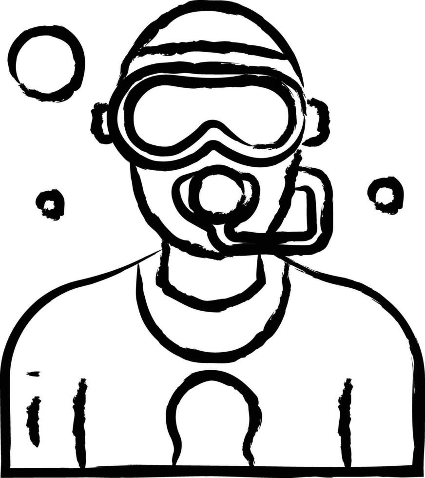 Scuba Diving Mask hand drawn vector illustration