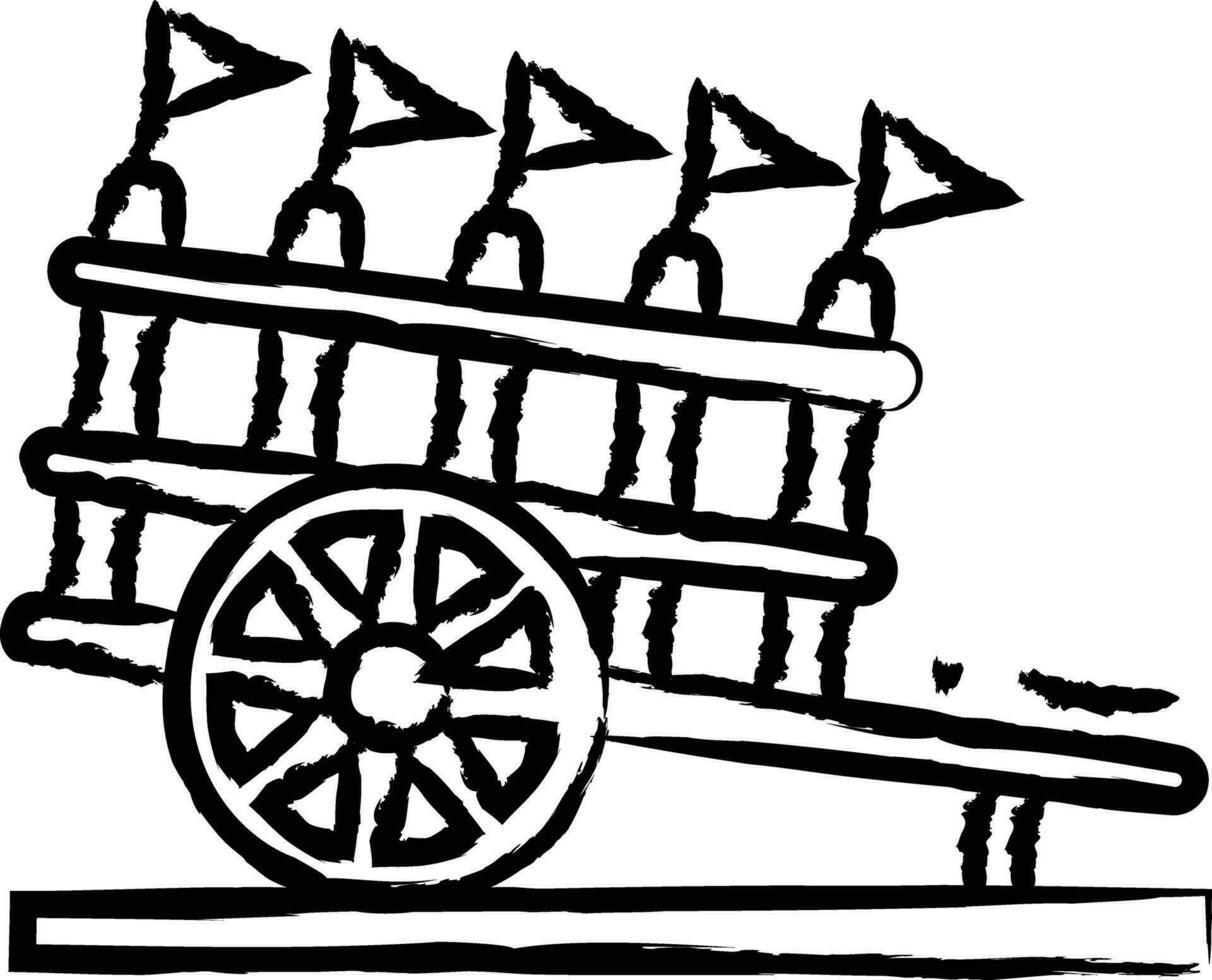 bullock cart hand drawn vector illustration