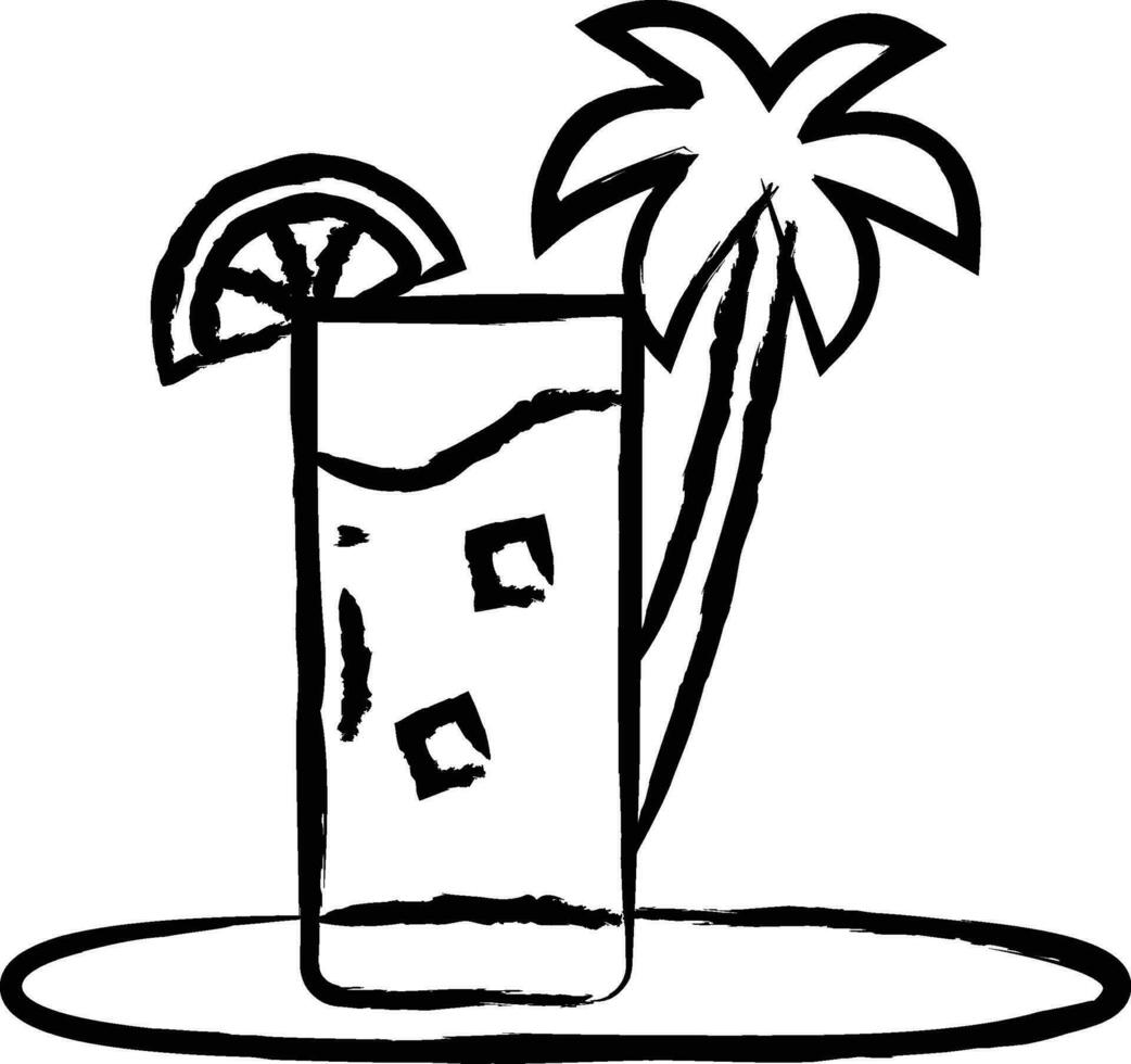 coconut drink hand drawn vector illustration