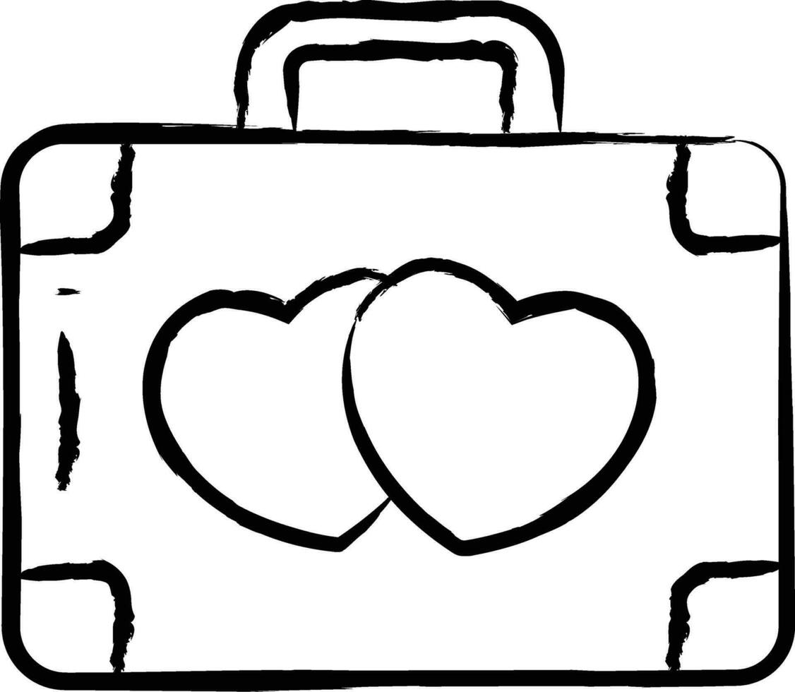 Briefcase hand drawn vector illustration