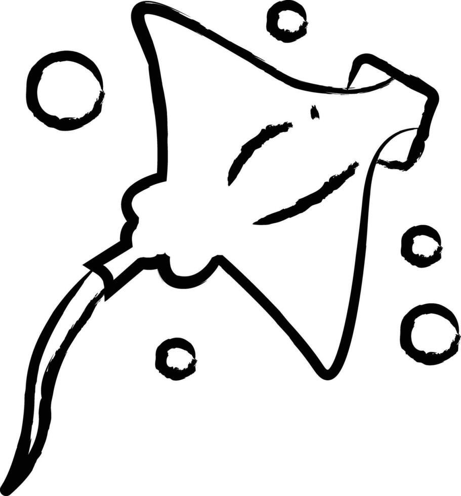 Manta ray hand drawn vector illustration