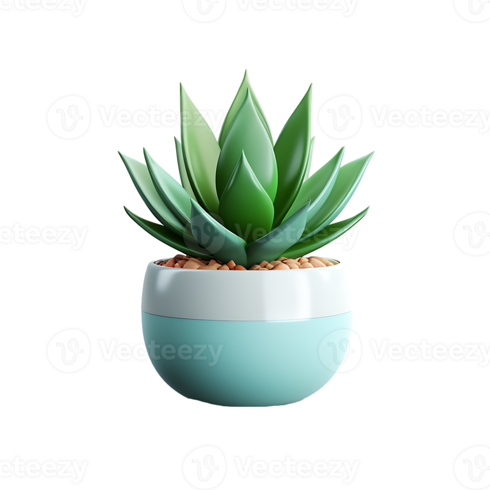 AI generated 3D Succulent Plant Isolated on Transparent Background png