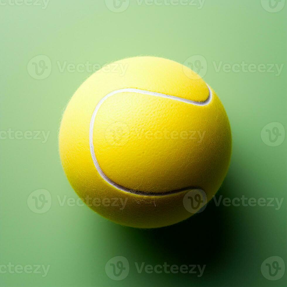 AI generated Yellow tennis ball on isolated background - AI generated image photo