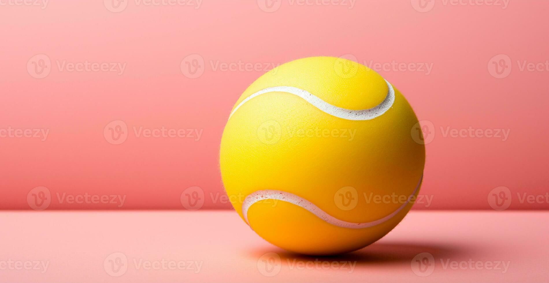 AI generated Yellow tennis ball on isolated background - AI generated image photo